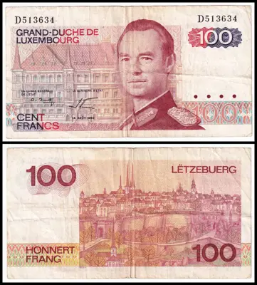 Обява: 🇱🇺 Люксембург 1980 100 франка 🇱🇺