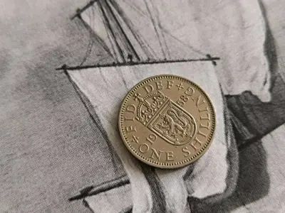 Обява: Монета - Великобритания - 1 шилинг | 1958г.