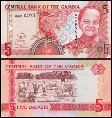 Обява: 🇬🇲 Гамбия 2006-2014 5 даласи UNC нова 🇬🇲