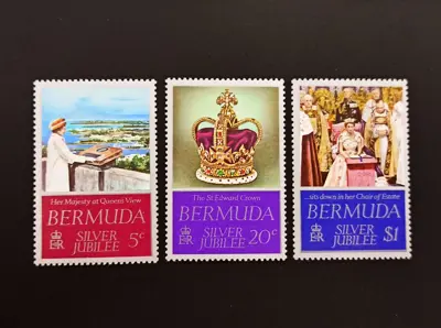Обява: 🇧🇲 Бермуда 1977 5, 20 цента и 1 долар Сребърен Юбилей 🇧🇲