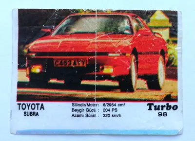 Обява: ⭐ Картинка Turbo Турбо черно 98 Toyota Subra ⭐