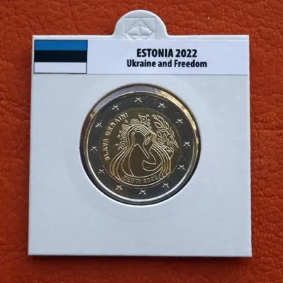Обява: Естония • Слава на Украйна • 2 евро • 2022