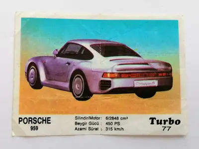 Обява: ⭐ Картинка Turbo Турбо черно 77 Porsche 959 ⭐