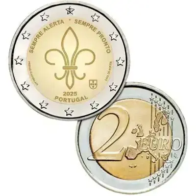 Обява: Португалия 2025 – 2 евро – Скаути UNC