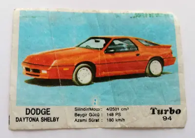 Обява: ⭐ Картинка Turbo Турбо черно 94 Dodge Daytona Shelby ⭐