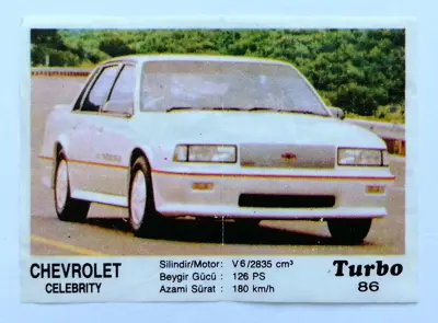 Обява: ⭐ Картинка Turbo Турбо черно 86 Chevrolet Celebrity ⭐