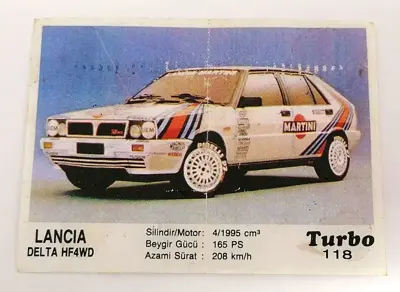 Обява: ⭐ Картинка Turbo Турбо черно 118 Lancia Delta HF4WD ⭐