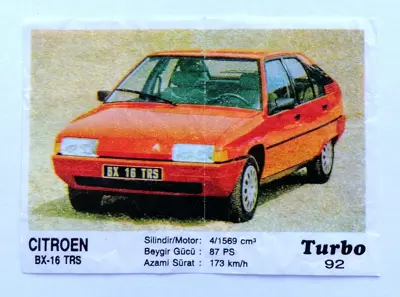 Обява: ⭐ Картинка Turbo Турбо черно 92 Citroen BX-16 TRS ⭐