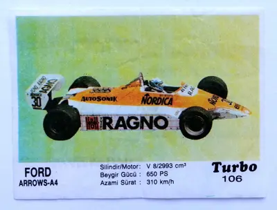 Обява: ⭐ Картинка Turbo Турбо черно 106 Ford Arrows-A4 ⭐