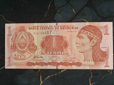 Обява: Банкнота - Хондурас - 1 лемпира UNC | 2012г.