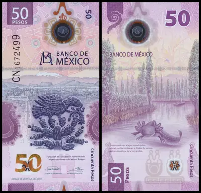 Обява: 🇲🇽 Мексико 2023 50 песос полимер UNC нова 🇲🇽