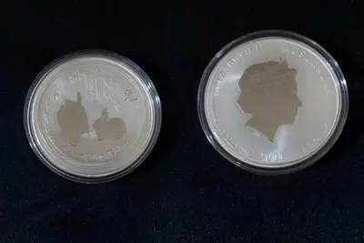 Обява: Австралия 2011 – 1 долар – Година на заека , 1 OZ – Сребърна монета