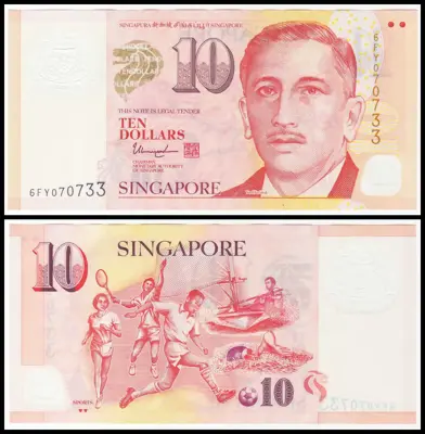 Обява: 🇸🇬 Сингапур 2004-2024 10 долара полимер 🇸🇬