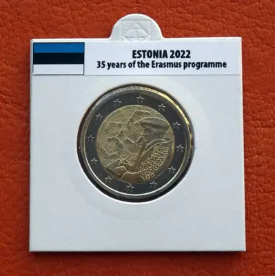 Обява: Естония • 35 години програма „Еразъм“ • 2 евро • 2022