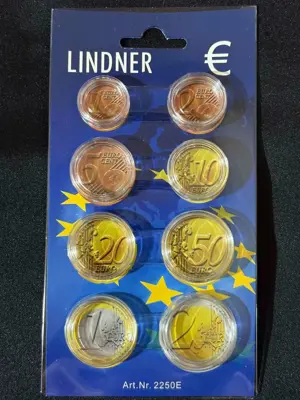 Обява: LINDNER – Опаковка за евро сет от 1 цент до 2 евро с капсули