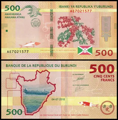 Обява: 🇧🇮 Бурунди 2018 500 франка UNC нова 🇧🇮