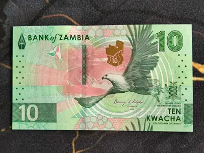 Обява: Банкнота - Замбия - 10 квача UNC | 2025г.