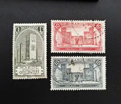 Обява: 🇲🇦 Мароко 1917 1,10 и 15 сантима Паметници 🇲🇦