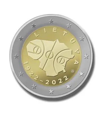 Обява: Литва 2022 - 2 евро - 100 години Баскетбол