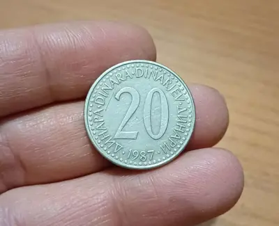 Обява: 20 динара Югославия 1987