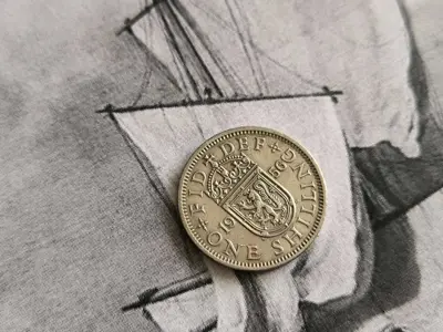 Обява: Монета - Великобритания - 1 шилинг | 1956г.