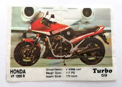 Обява: ⭐ Картинка Turbo Турбо черно 59 Honda VF 1000 R ⭐