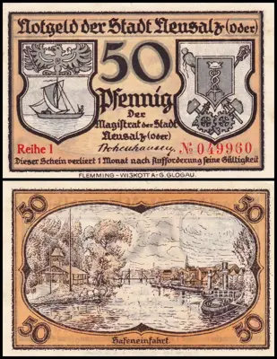 Обява: 🇩🇪 Германия Neusalz (Silesia) 1914-1924 50 пфенинга 🇩🇪