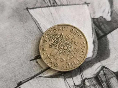 Обява: Монета - Великобритания - 2 шилинга | 1950г.