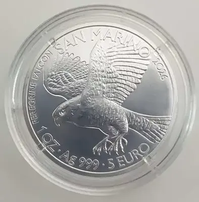 Обява: Сан Марино 2026 – 5 евро – Сокол - 1 OZ Сребърна монета BU