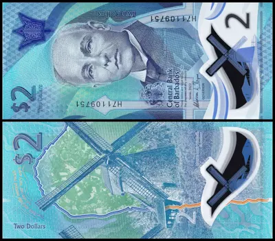 Обява: 🇧🇧 Барбадос 2022 2 долара полимер UNC нова 🇧🇧