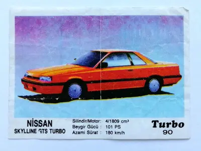 Обява: ⭐ Картинка Turbo Турбо черно 90 Nissan Skylline GTS Turbo ⭐