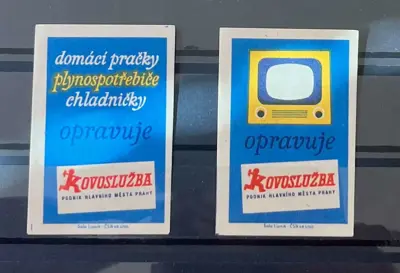 Обява: Чехословакия – Кибритени етикети „Kovoslužba“