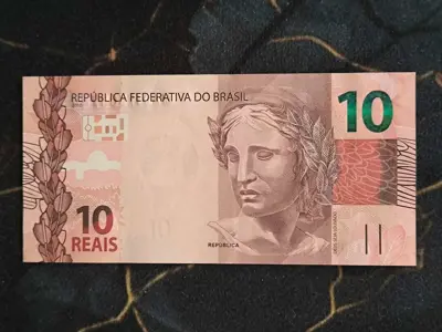 Обява: Банкнота - Бразилия - 10 реала UNC | 2010г.