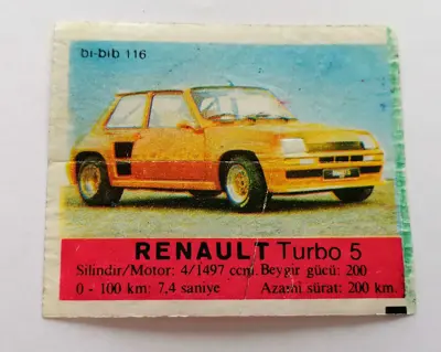 Обява: ⭐ Картинка Би Бип Bi Bib 116 Renault Turbo 5 ⭐