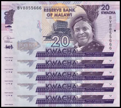 Обява: 🇲🇼 x5 броя Малави 2019 20 квача UNC нови 🇲🇼