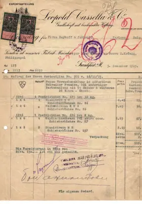 Обява: фактура от 1925 година