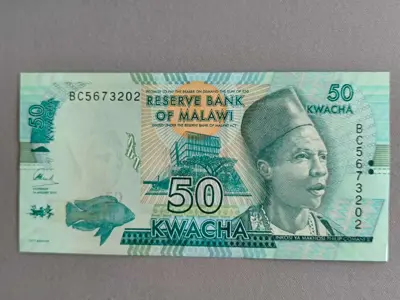 Обява: Банкнота - Малави - 50 квача UNC | 2016г.