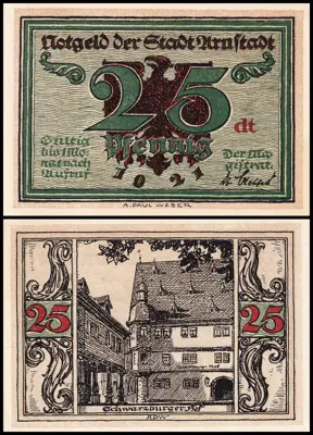 Обява: 🇩🇪 Германия Arnstadt 1921 25 пфенинга UNC нова 🇩🇪