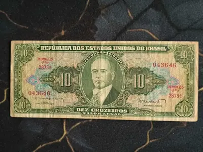 Обява: Банкнота - Бразилия - 10 крузейро | 1966г.