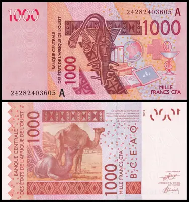 Обява: 🇨🇮 Западна Африка Кот д'Ивоар 2024 1000 франка UNC нова 🇨🇮