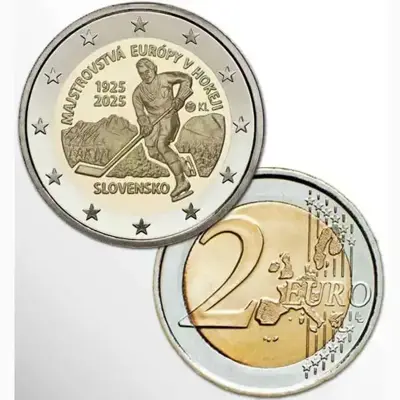 Обява: Словакия 2025 – 2 евро - Световното първенство по хокей на лед