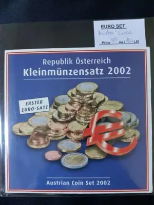 Обява: Австрия 2002 - Комплектен банков евро сет от 1 цент до 2 евро BU