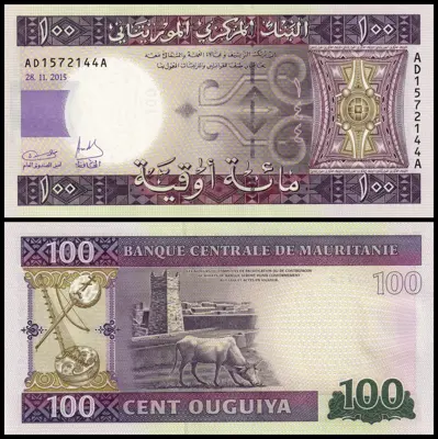 Обява: 🇲🇷 Мавритания 2015 100 угия UNC нова 🇲🇷