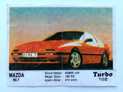 Обява: ⭐ Картинка Turbo Турбо черно 102 Mazda RX-7 ⭐