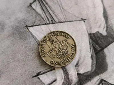 Обява: Монета - Великобритания - 1 шилинг | 1948г.