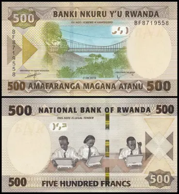 Обява: 🇷🇼 Руанда 2019 500 франка UNC нова 🇷🇼