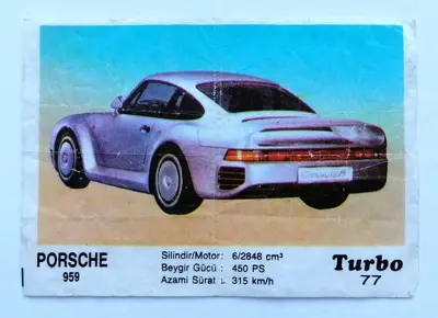 Обява: ⭐ Картинка Turbo Турбо черно 77 Porsche 959 ⭐