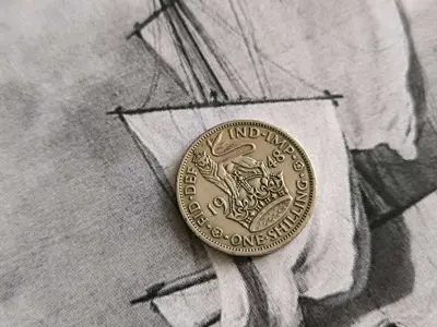 Обява: Монета - Великобритания - 1 шилинг | 1948г.