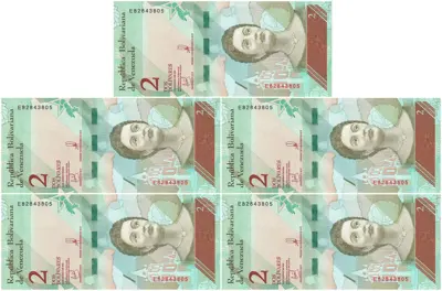 Обява: 🇻🇪 Венецуела 2018 2 боливара 5 броя UNC нови 🇻🇪
