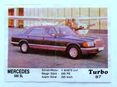 Обява: ⭐ Картинка Turbo Турбо черно 87 Mercedes 500 SL ⭐